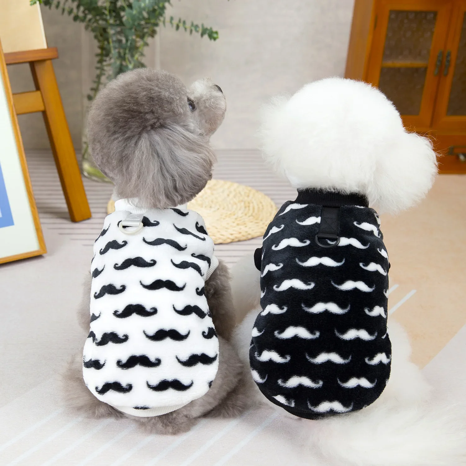 Winter Pet Dog Coat Warm Fleece Chihuhua Teddy Puppy Clothing for Autumn Winter Mustache Dog Outfit