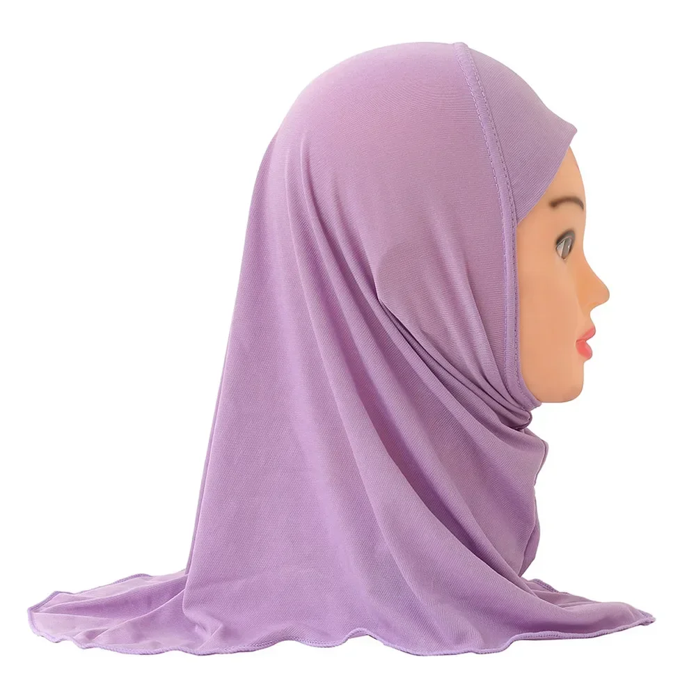 2-6Y One Piece AI Amira Hijab Muslim Kids Girls Scarf Headscarf Sahwl Wrap Islamic Prayer Cap Hat Arab Head Cover Headwear Cap