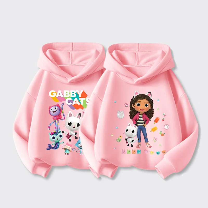 Gabby Dollhouse Kids Sweatshirt Hooded Girls Autumn Winter Soft Clothes Cartoon Anime Fleece Hoodie Multi-color Sweatshirts Gift