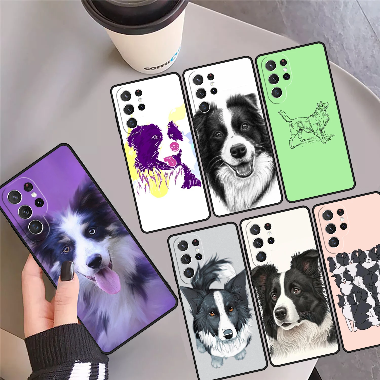 Border Collie Dog Phone Case Cover Coque For Samsung Galaxy S24 Ultra 23 S22 Plus S21 FE S20 S8 S9 S10 Note 10 Pro Note 20 Ultra