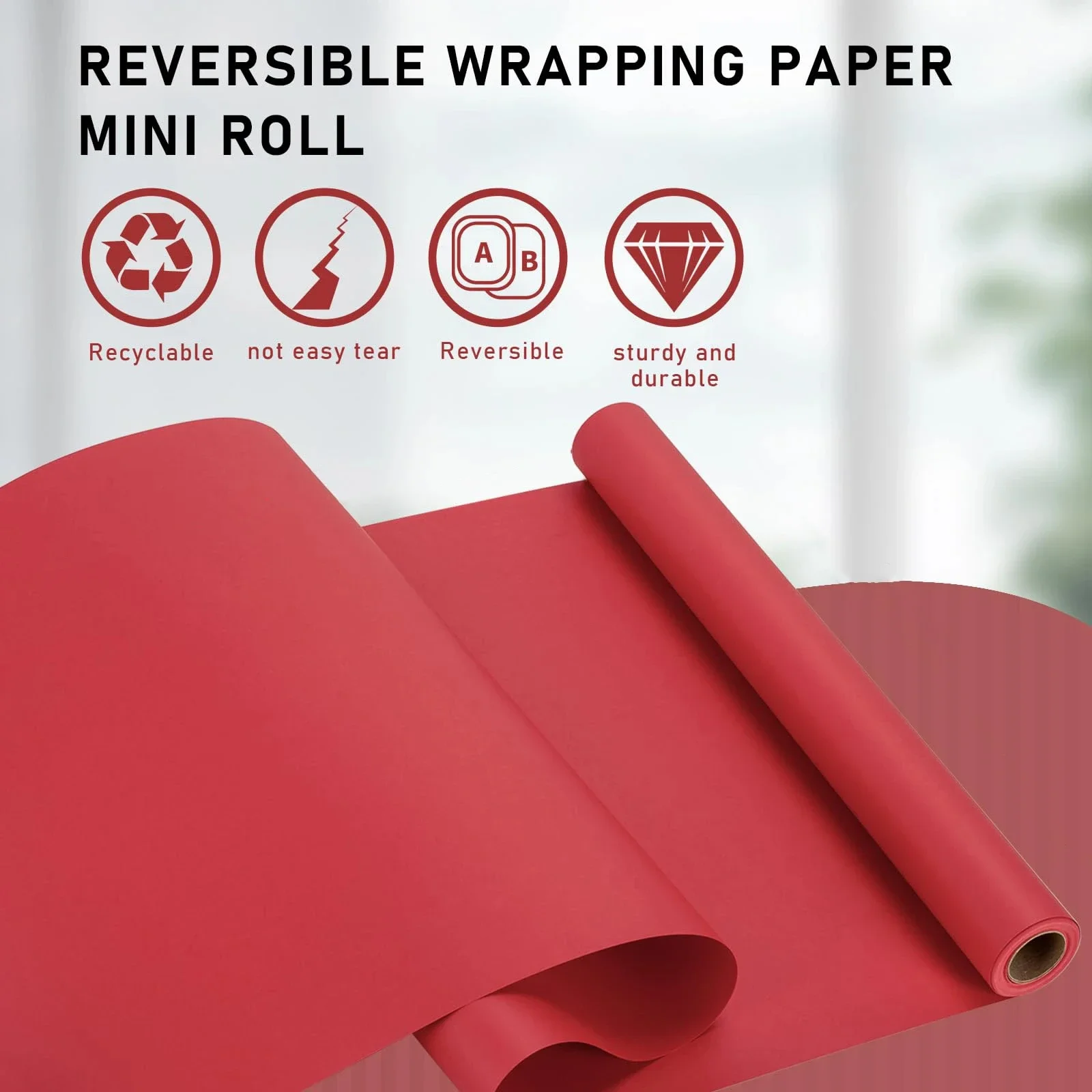 Red Kraft Paper Roll for Gift Wrapping Moving Packing Red Paper Roll for Painting DIY Flowers And Gifts Environmental Paper