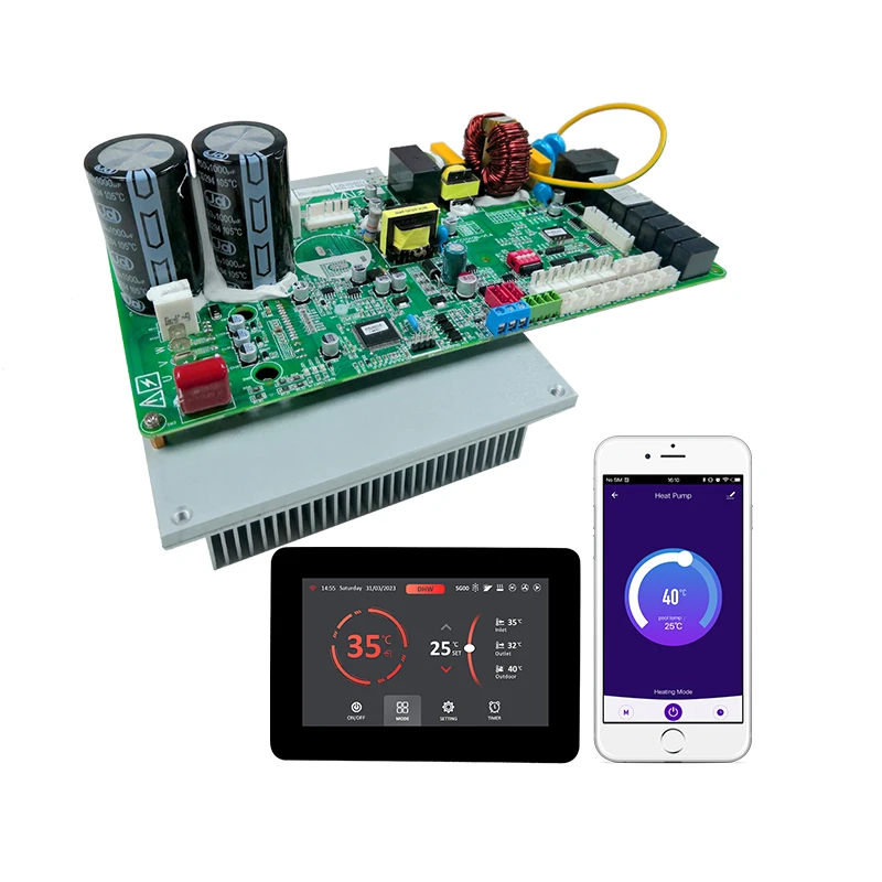 

Air Source Multifunctional DC Inverter Heat Pump Controller PCBA Control Board with TFT Color Touch Panel