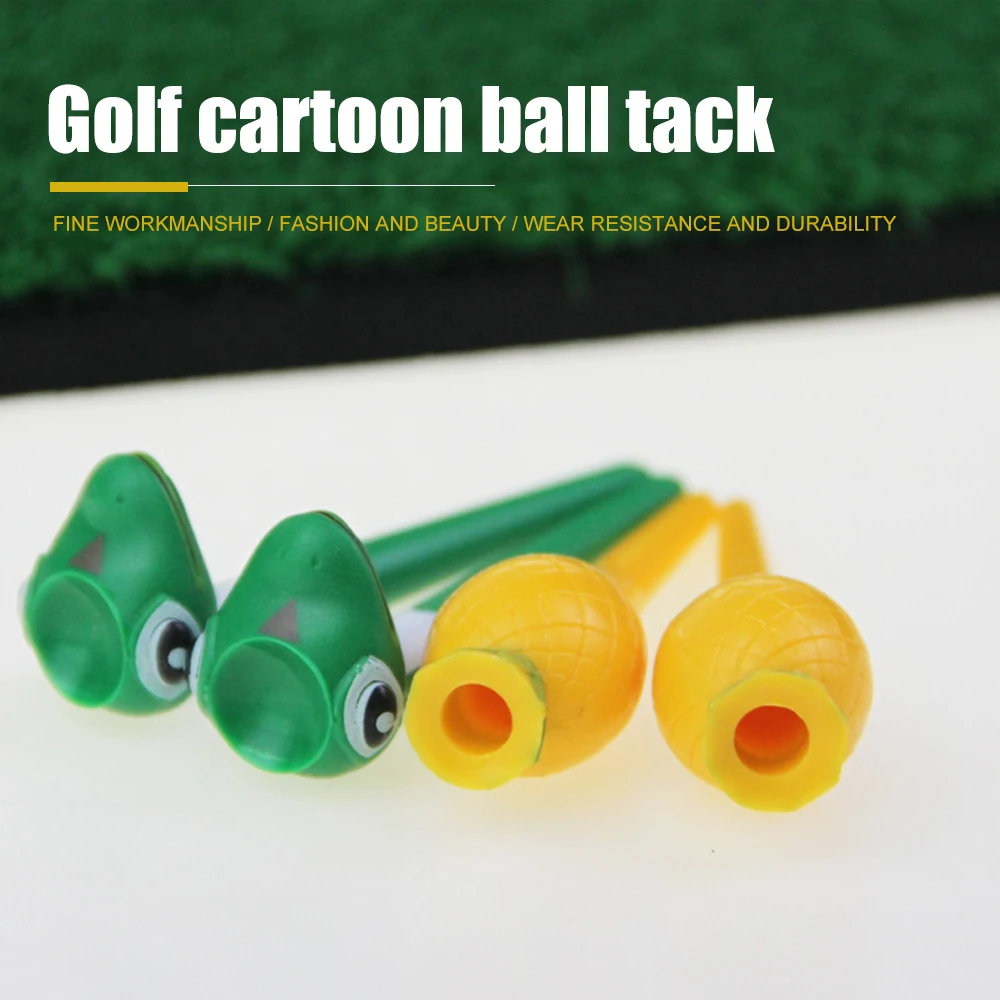6Pcs Golf Tees 70mm/2.76inch Plastic Cartoon Divot Tool Yellow/Green Unbreakable Durable Golf Tees for Golf Accessories Gift