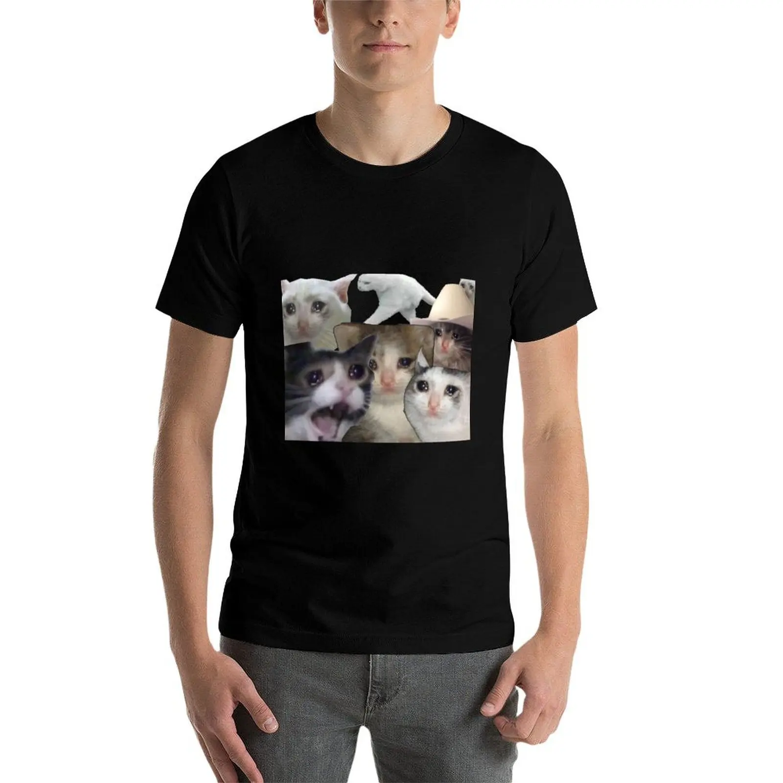 

CRYING CATS - MEME T-Shirt funny t shirts cotton mens graphic t shirts T-Shirt