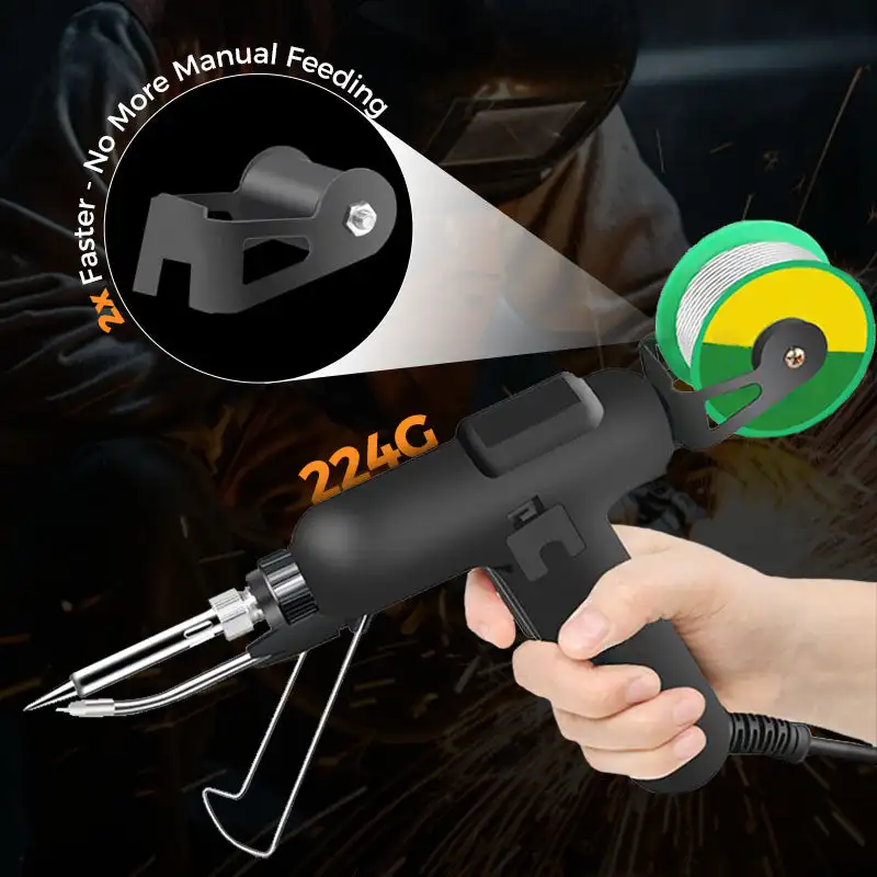 Kit de ferro de solda elétrico 80w, 110v / 220v, portátil, automaticamente pistola de solda, enviar ferramenta de reparo de solda de estanho, pistola de ferro de solda