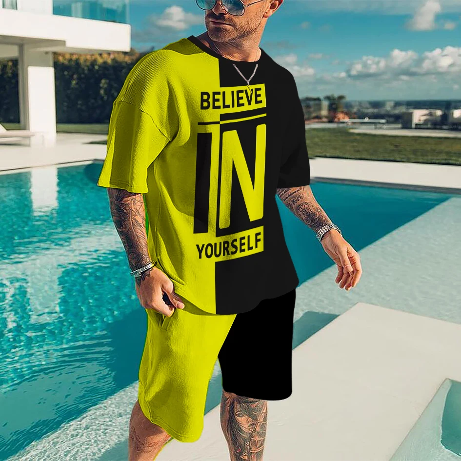 Believe In Yourself-camisetas con estampado 3D para hombre, conjunto de pantalones cortos, chándales, camiseta de manga corta, trajes para niños,