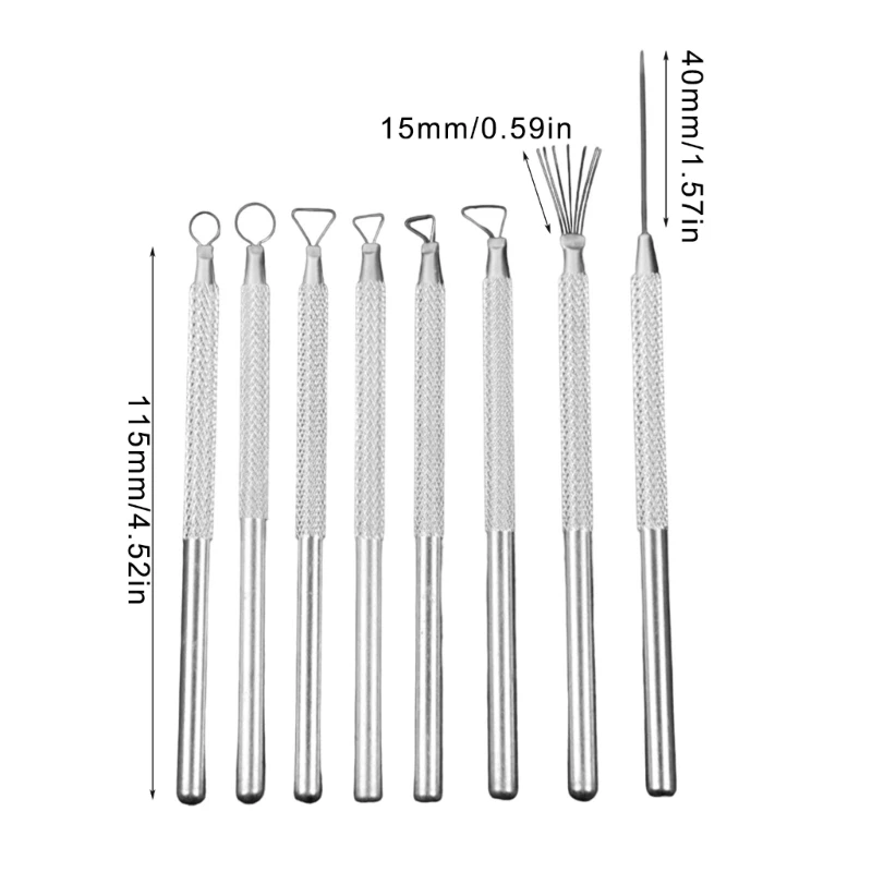 8Pcs 세라믹 도자기 점토 와이어 조각 도구 와이어 팁과 바늘 세부 팁 Dropship