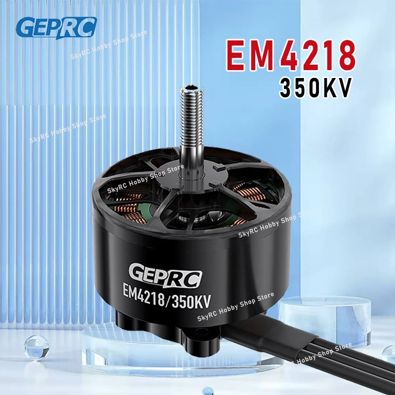 

GEPRC EM4218 350KV Brushless Motor 60-80A - High-Strength M6 Steel Shaft 13-15 Inch for Long-Range FPV RC Racing Models