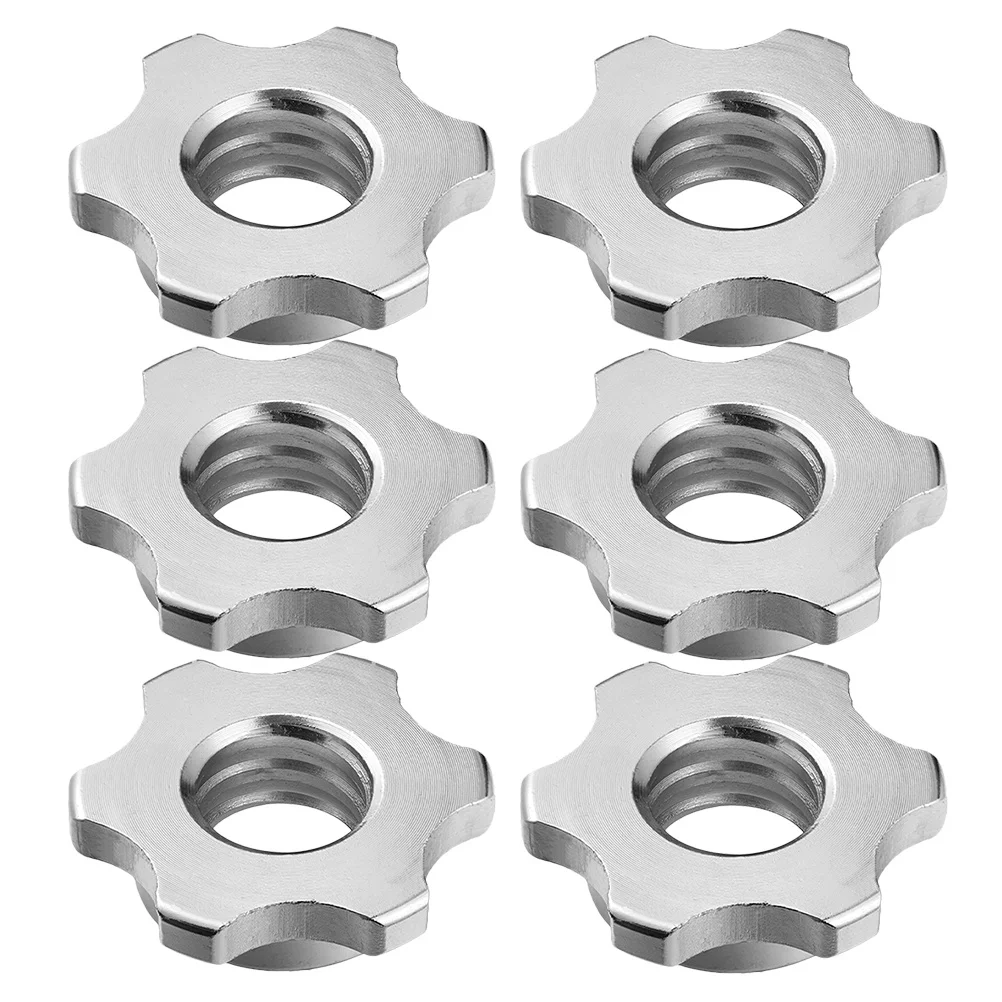 

6pcs Barbell Lock Collar Anti-Slip Self-Locking Nut For Dumbbell Bar Fixing Equipment Security Nut