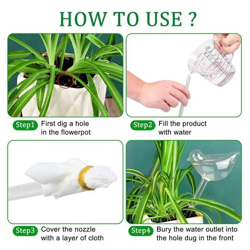 ABJN-40Pcs Auto Drip Irrigation Automatic Dripper Bird Shape Flower Pot Waterer For Plants Flower Waterers Drip Garden Tools