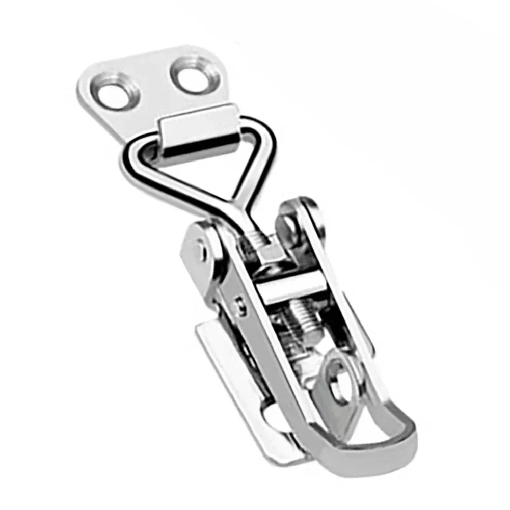 Lever Lock Hasp Stainless Steel Hasp Lock Latch Self-Locking Adjustable 38-50mm Toggle Latches Spring Loaded Clamp Clip