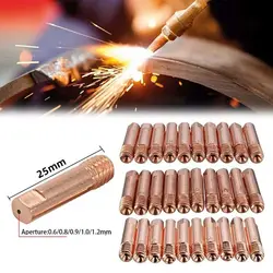 5pcs Tip Gas Nozzle MB-15AK M6*24mm Welding Torch Contact Tip Gas Nozzle 0.6/0.8/0.9/1.0/1.2mm