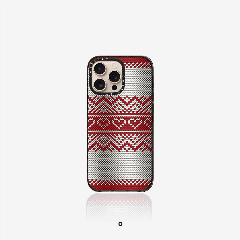 CASETiFY Red, Blue Fair Isle Sweater Stripes  Magnetic Drop-proof Case for iPhone 13 14 15 16 17 Pro Max Air Plus Protect Cover view 5