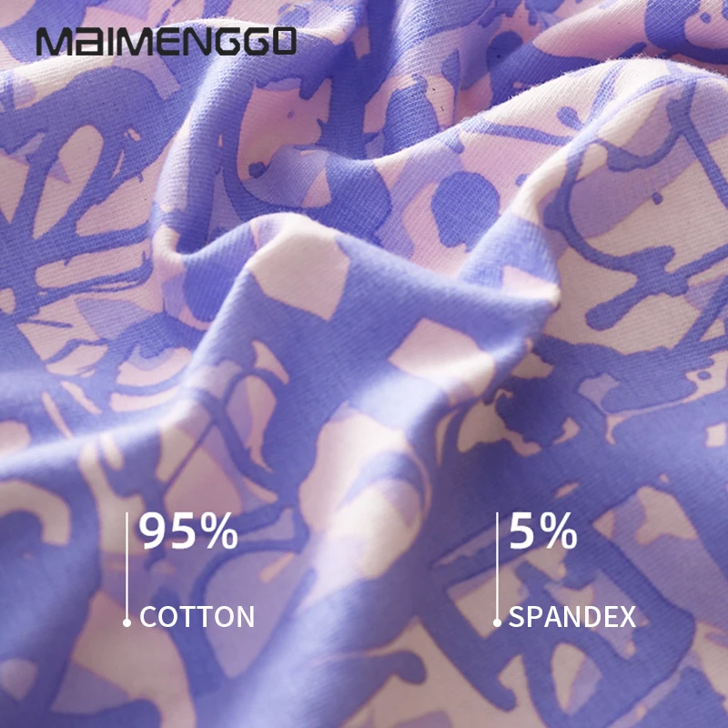 Bielizna męska z spersonalizowanym nadrukiem Czysta fioletowa bawełna Płaskie spodenki narożne Nastoletnia antybakteryjna oddychająca bielizna