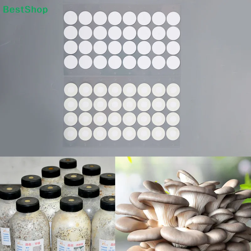 32Pc/sheet Synthetic Sterile Mesh Filter Paper Stickers 20mm Hydrophobic Breathable Membrane for Mushroom Cultivation Wide Mout