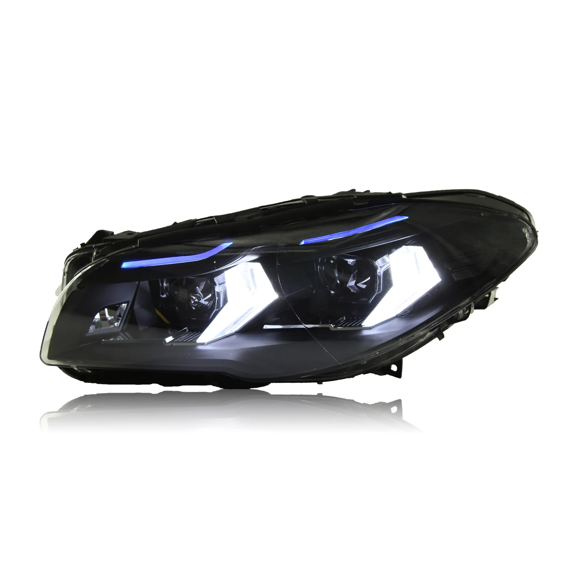 Applicable 10-17 BMW 5 Series F10F18 Headlight assembly modification LED Lens headlight blue eyebrow daytime running lamp