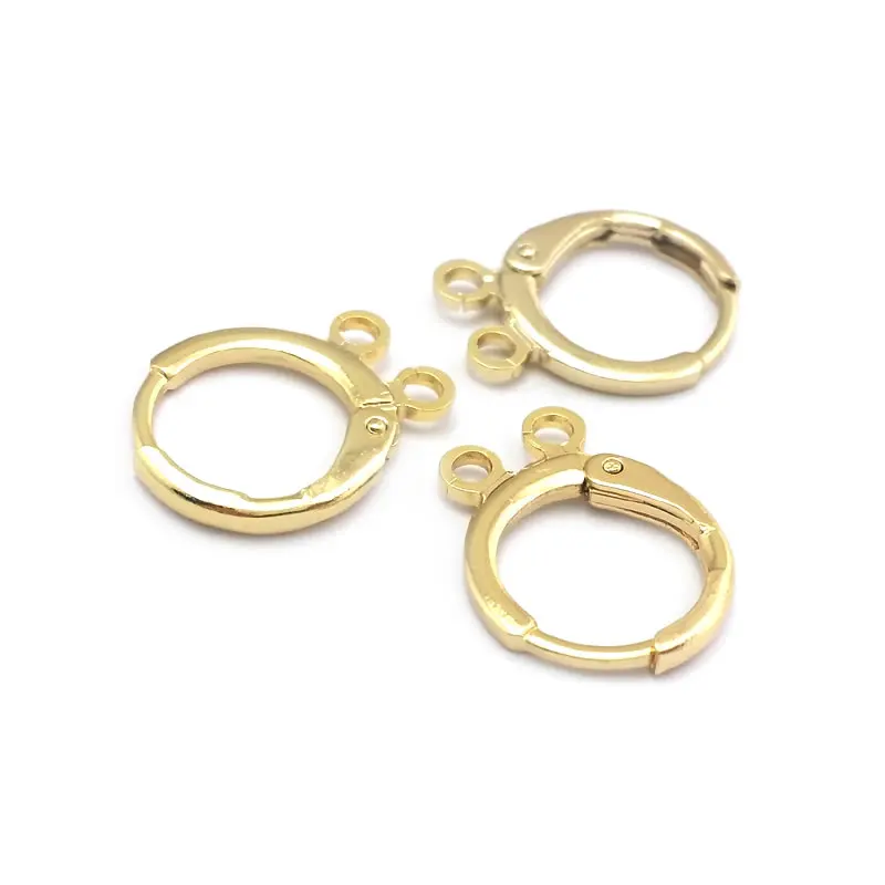 11.5-12MM 13.5-14MM 18K Gold Color Brass Loop Earrings Hoops with Hanging Holes Jewelry Making Supplies Diy Findings Accessories