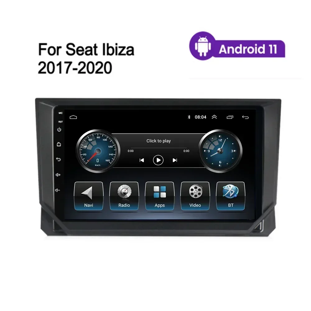 2 Din Android 13 Radio estéreo para coche GPS reproductor de vídeo Multimedia 5G WiFi cámara DSP Carplay para SEAT Ibiza 2017 2018 2019 a 2035