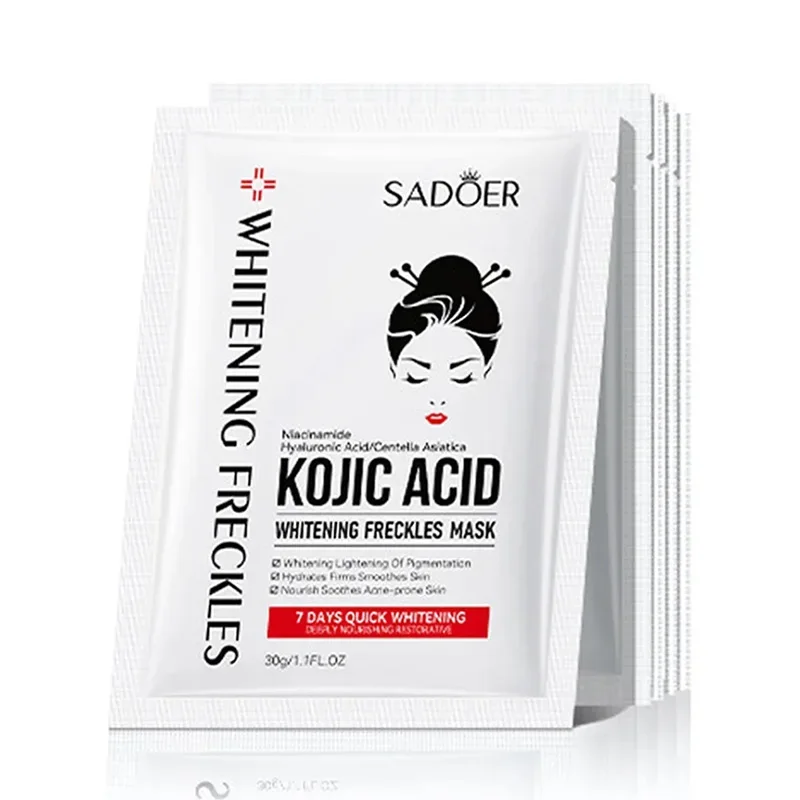 

5pcs SADOER Kojic Acid Face Mask Moisturizing Brightening Hydrating Facial Masks Face Sheet Masks Beauty Face Skin Care Products