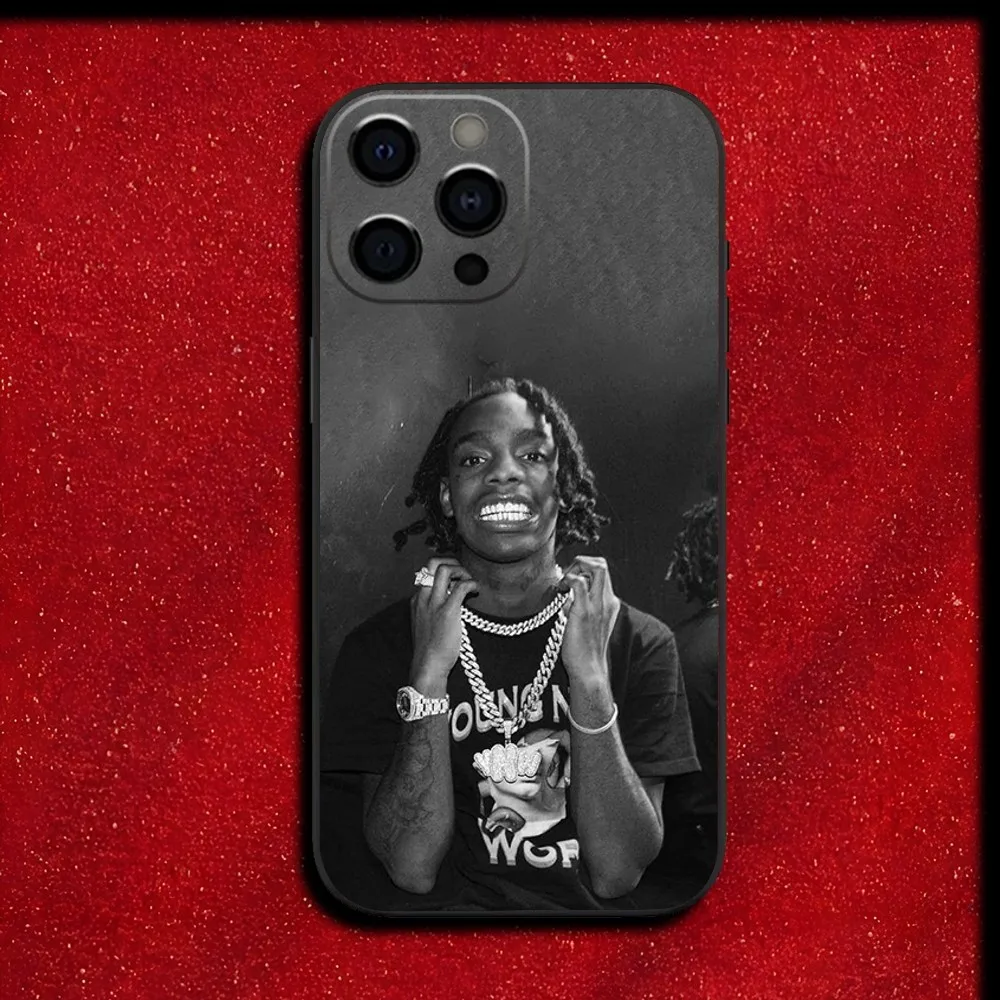 حافظة هاتف Y-YNW Melly Rapper لهاتف iPhone 16,15,14,13,12,11,Pro,X,XS,Max,XR,Plus,غطاء أسود ناعم صغير