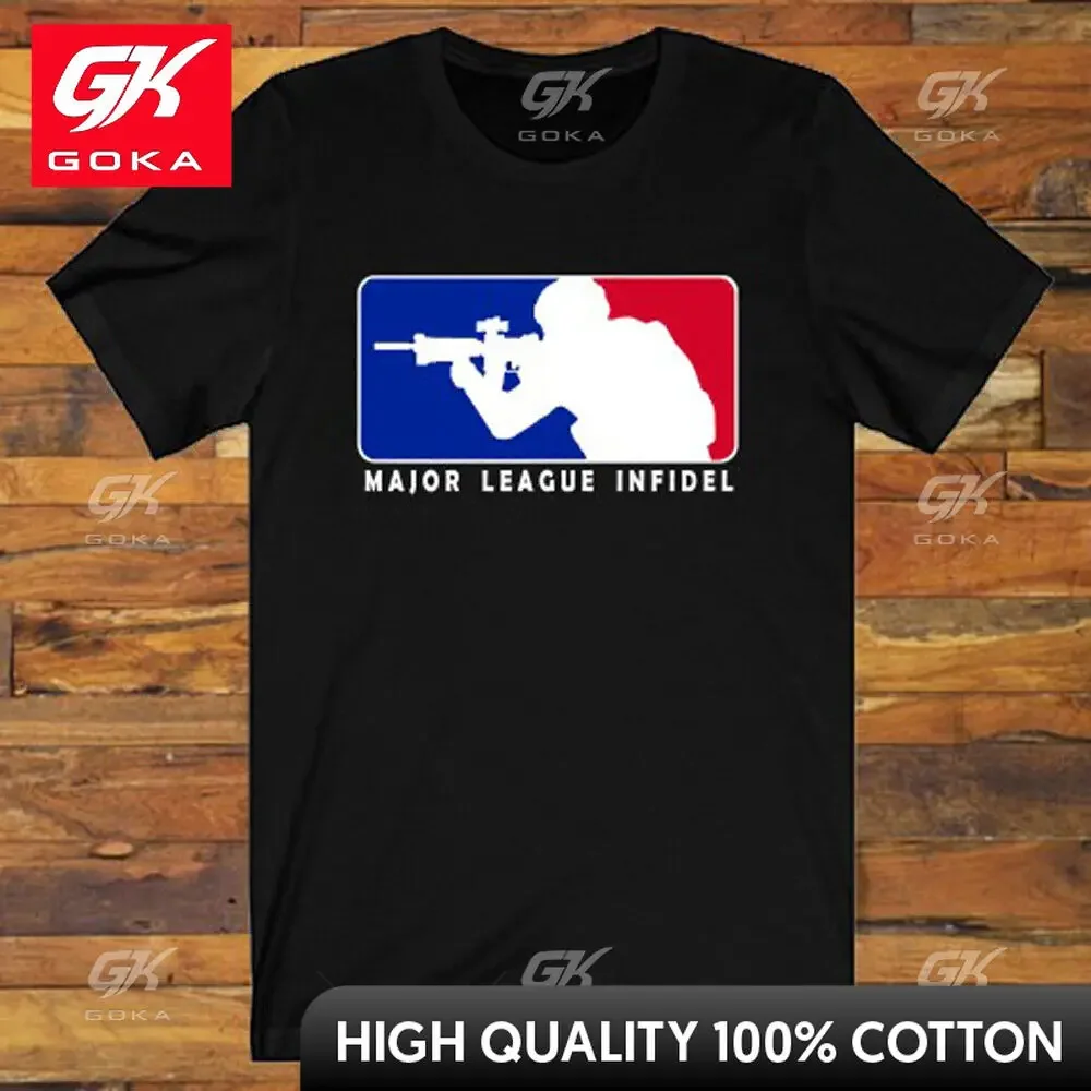 MLI Major League Infidel Shooting Guns Firearms Graphic T Shirts Mens Clothing Cotton Women Printed T-shirt Clothes Funny Tshirt