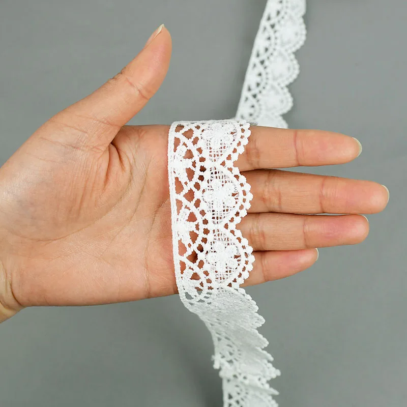 5Yards White Lace Trim Ribbon DIY Embroidered for Sewing Decoration Fabric Lace Ribbon Tape Handmade Craft Materials Net Ribbons