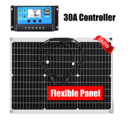 PowMr 80W Flexible Solar Panel 2PCS 40W Portable Solar Cell Optional Solar Plate Kit 30A Controller RV Car Camping Solar System