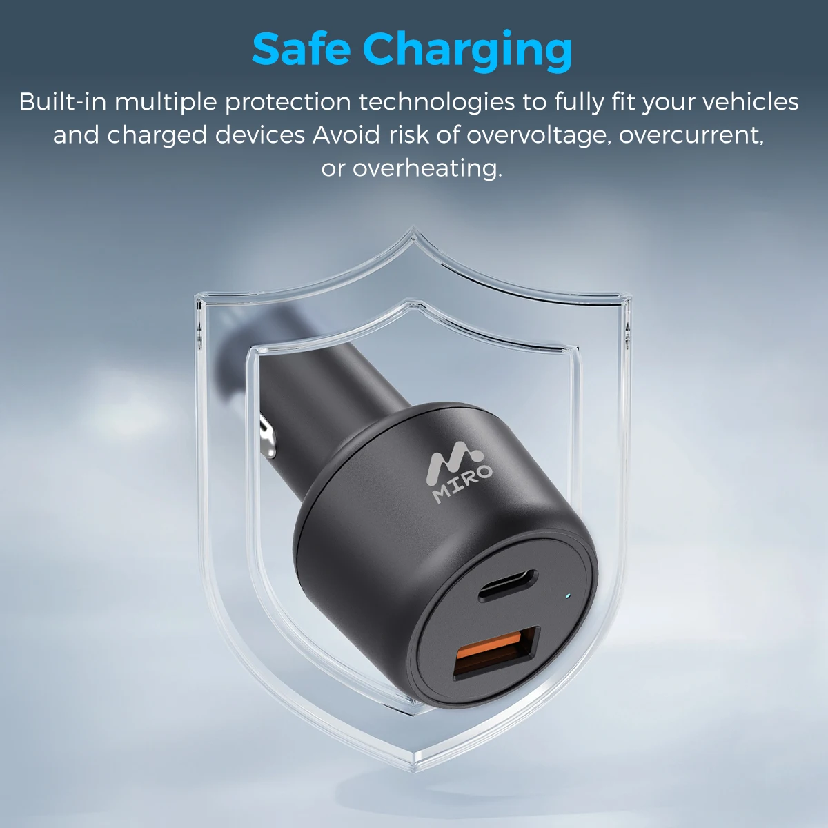 شاحن سيارة ميرو D3 PD65W+QC3.0 شاحن شحن سريع