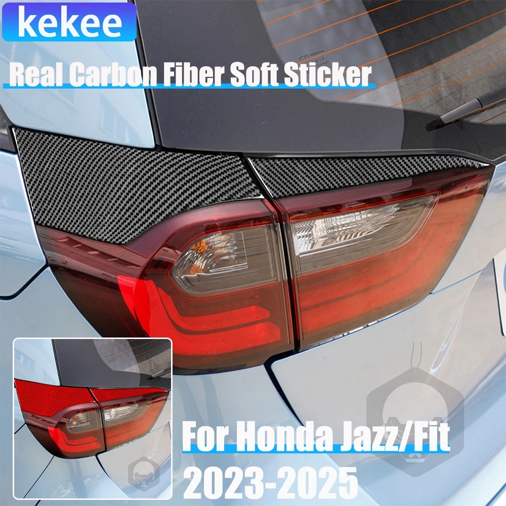 

Настоящее углеродное волокно, автомобильные аксессуары, задние задние фонари, декоративная накладка, мягкая наклейка для Honda Fit/Jazz GR9 2023 2024 2025