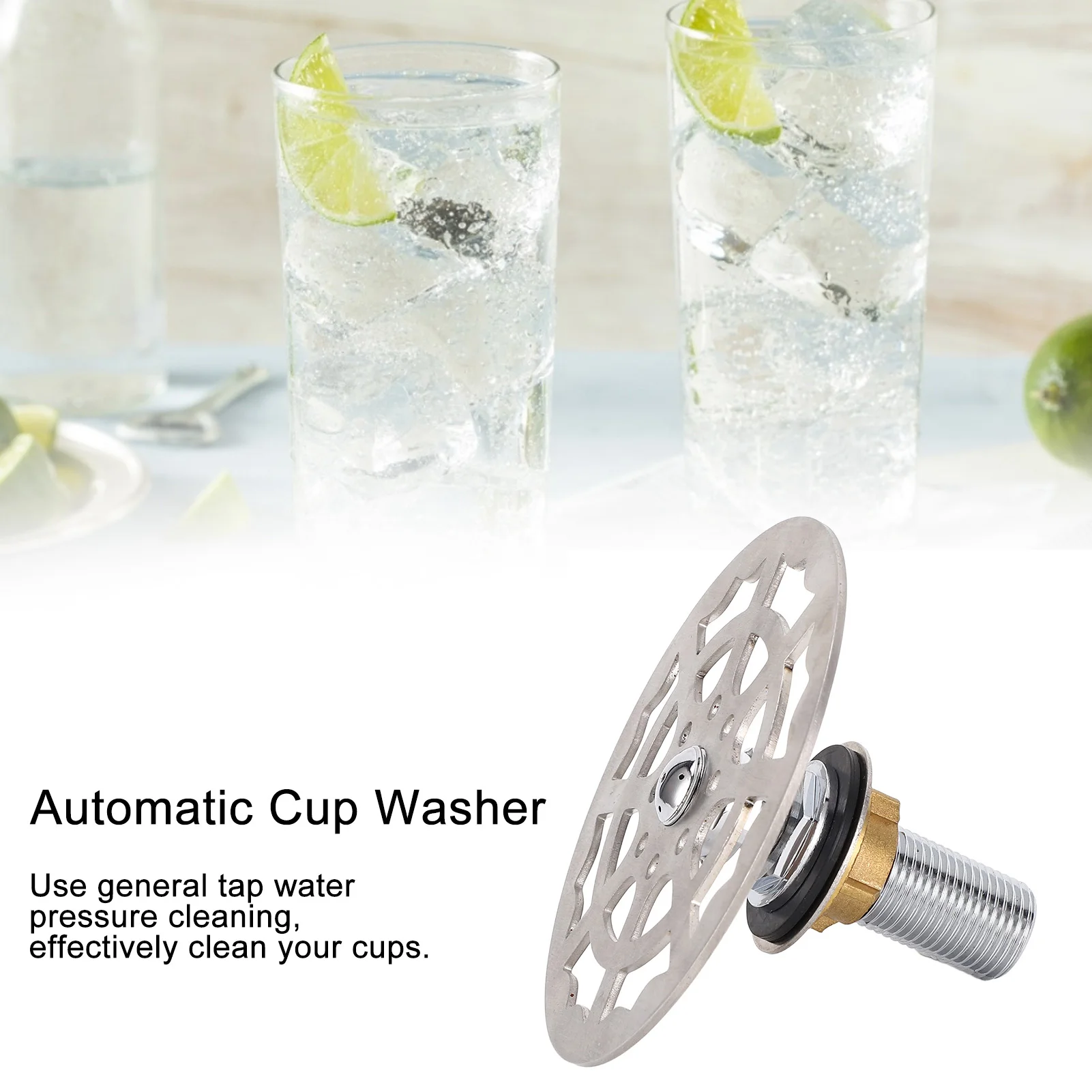 Automatic Cup Cleaner Bar Glass Rinser Faucet Head Stainless Steel Automatic Cup Washer Cleaner Accessory