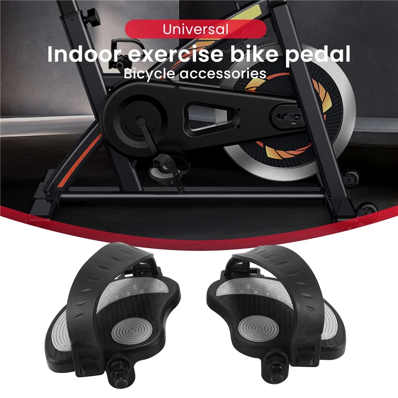 Exercise Stationary-Bike-Pedals With Straps - 1 Pair Fitness Bike Pedals Replacement Parts