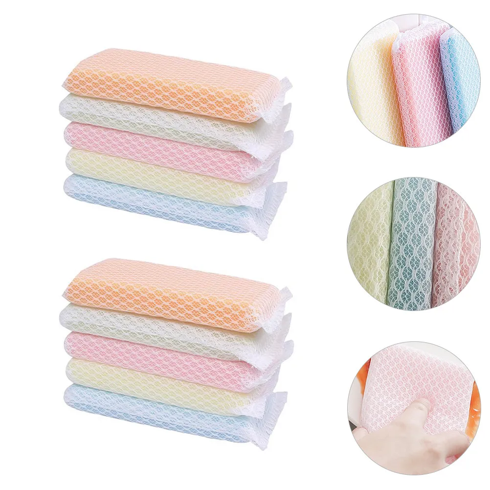 10Pcs Heavy Duty Scouring Pad Sponge Scrubber for Dishes Glassware Kitchen Bathroom Tiles Non-Scratch Deep Clean Dishwashing