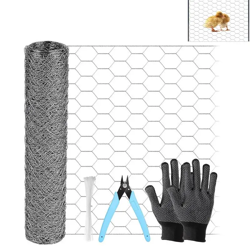 

Mesh Poultry Netting Hexagonal Lightweight Garden Fence Screen Mesh Net Protective Pet Rabbit Chicken Fencing Cuttable Fence