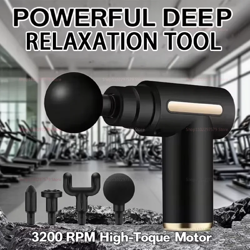 6 مستوى تدليك بندقية اللفافة العضلات العميقة الاسترخاء الجسم الرقبة مدلك أجهزة لياقة بدنية كهربائية الحد من الضوضاء الذكور الإناث