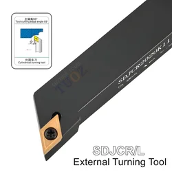 TUOZ SDJCR SDJCL 93 degrees External Turning Tool 1010 1212 1616 2020 2525 CNC Holder Lathe Cutter Shank DCMT DCGT Inserts