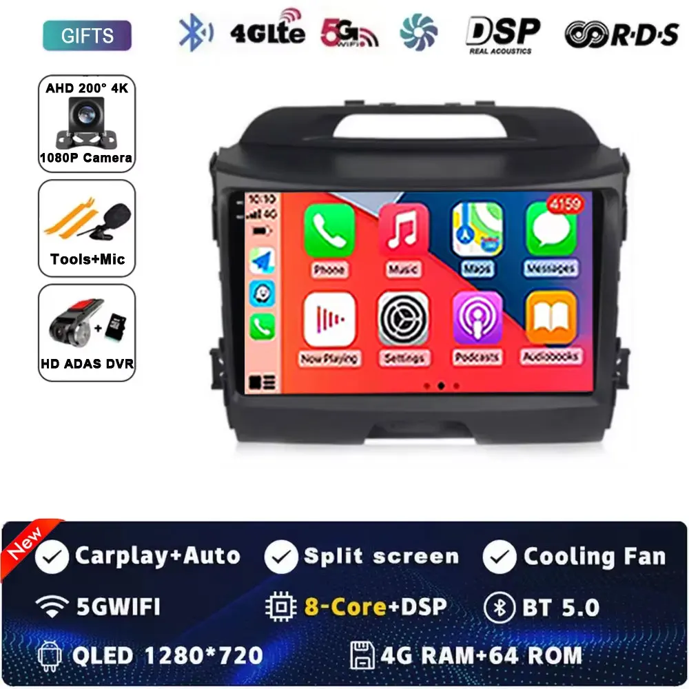 Voor KIA Sportage 3 Sportage R 2010-2016 Android 15 Autoradio Android Carplay Multimedia Speler autoradio 4G wifi Qualcomm 2din