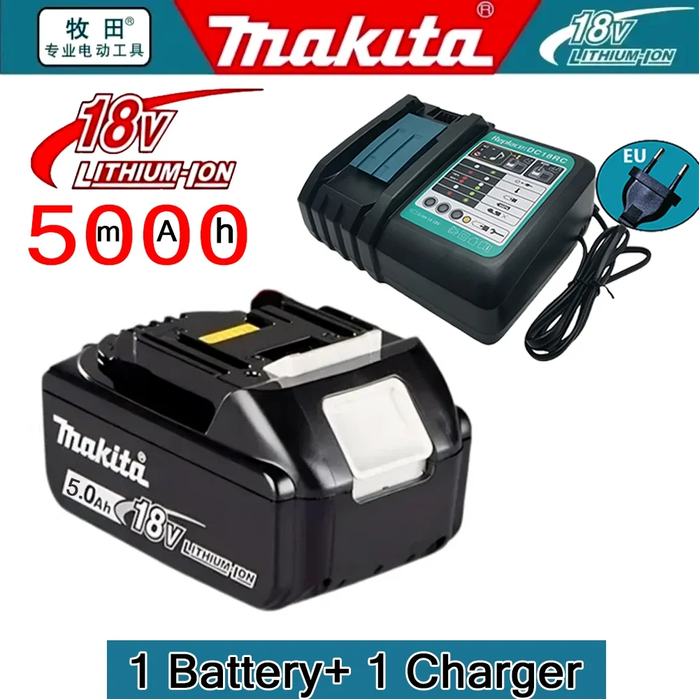Makita 18V, 5Ah, BL1850B lithium-ion accu, originele Makita 18V accu BL1850 BL1860B BL1860 BL1840B - afbeelding 1