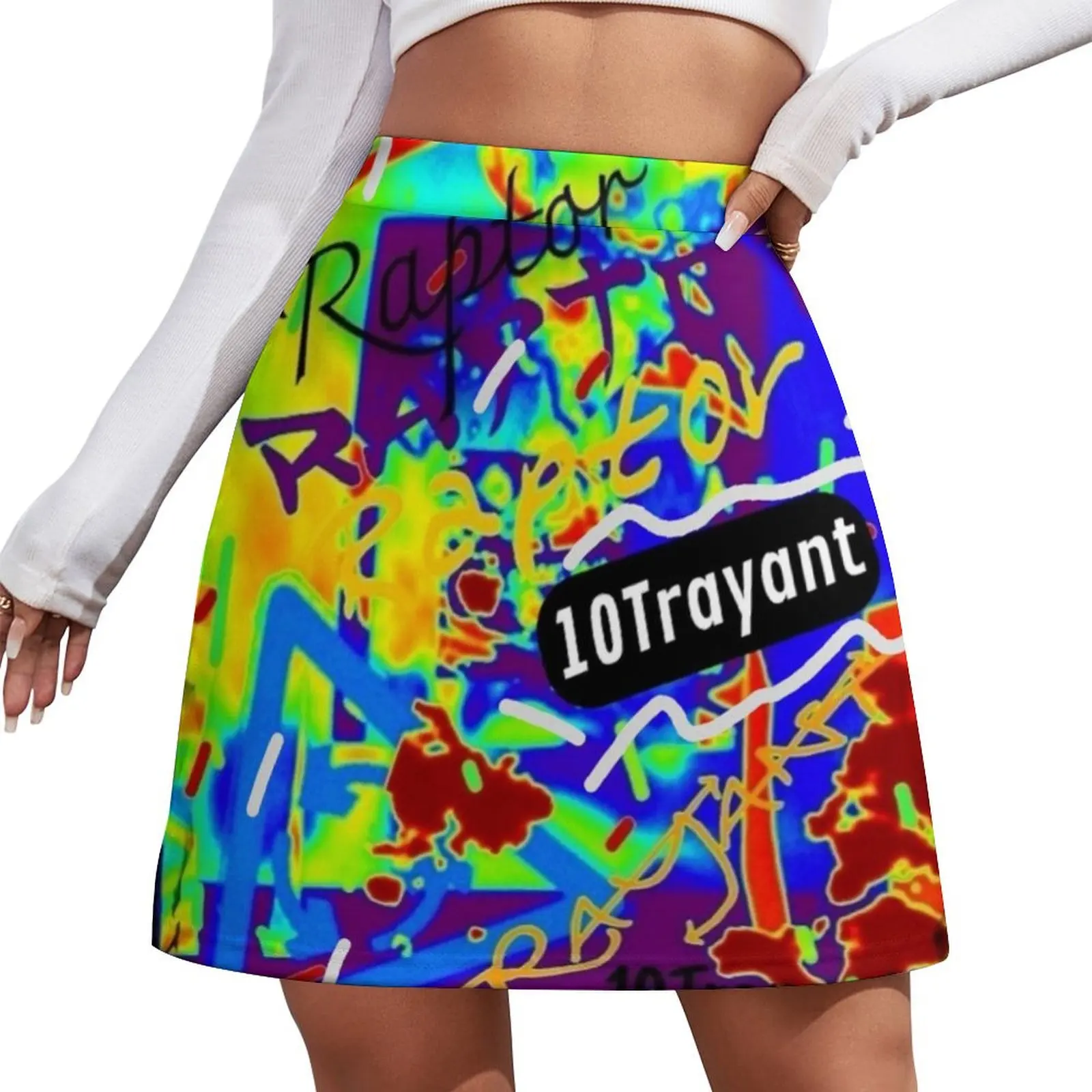 

Raptor Harlem, Fire Black Mini Skirt 90s aesthetic Miniskirt skirts for womans