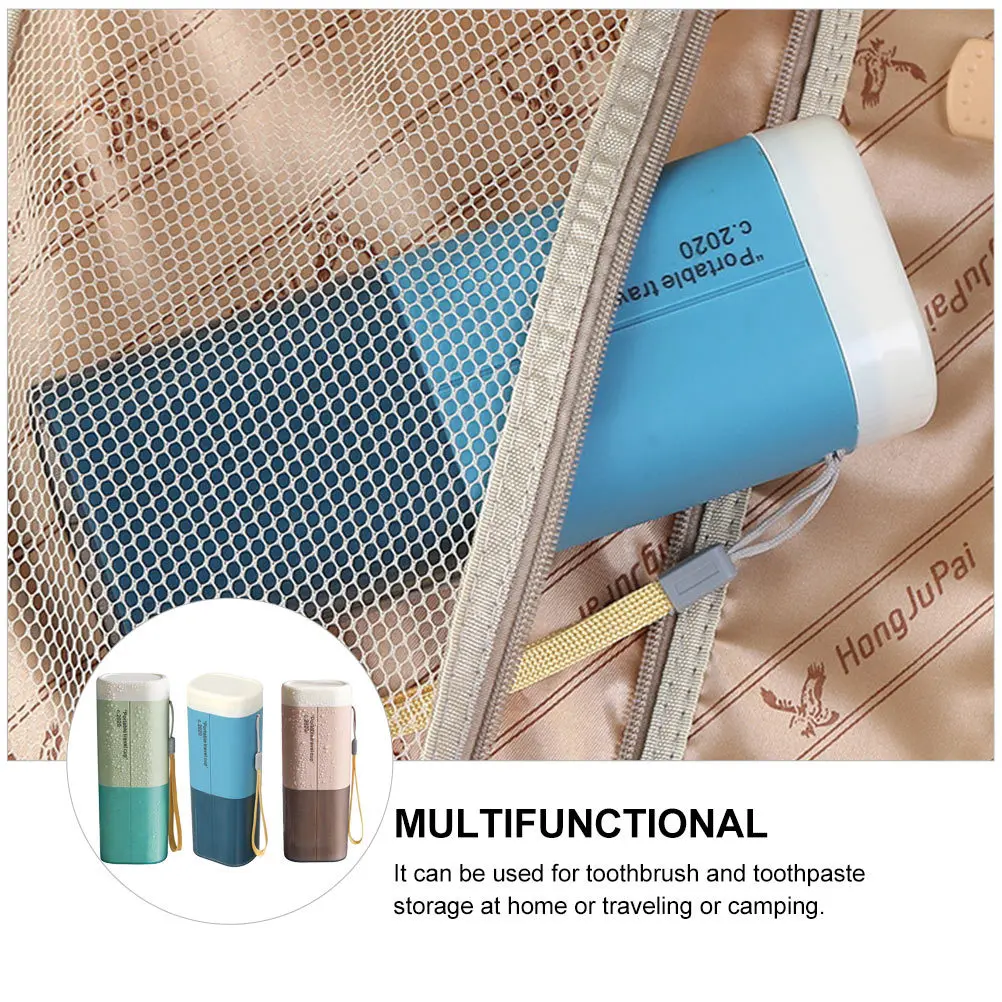 

3Pcs Toothbrush Case Portable Travel Cup Classified Wash Storage Box for Outdoor Camping Business Trip Necessities