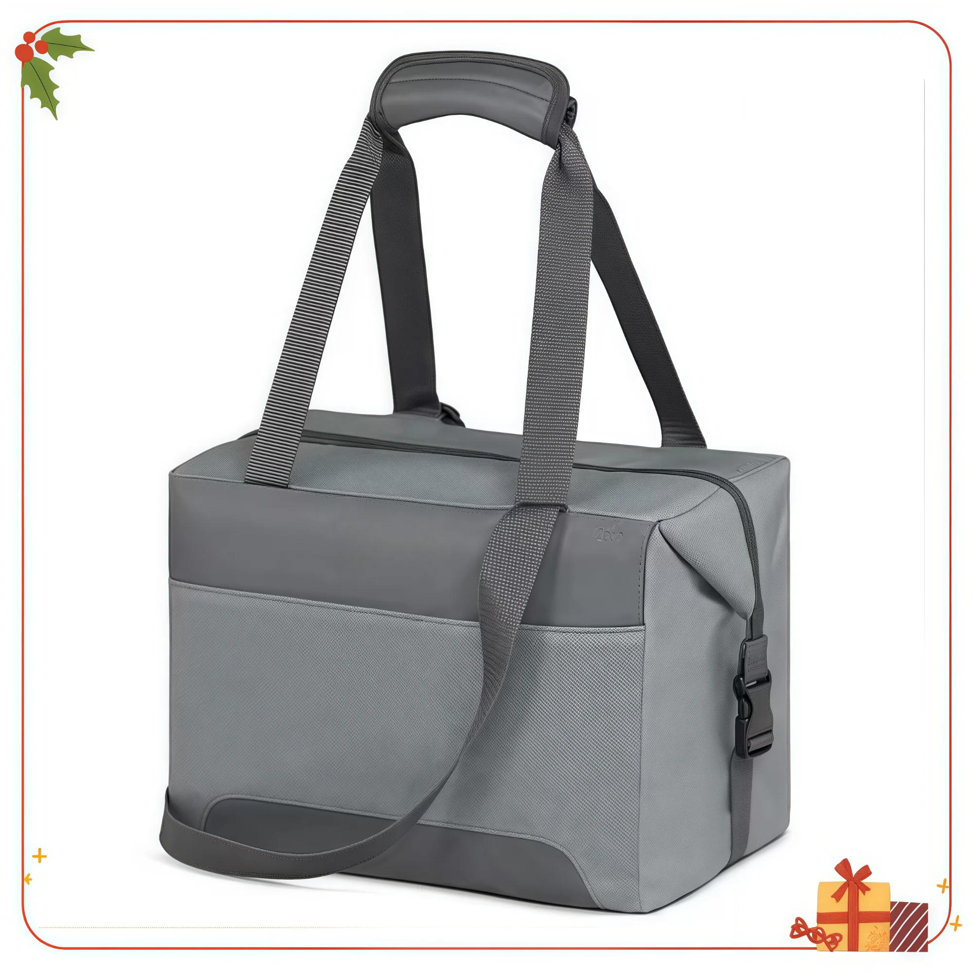 مبرد ناعم الجوانب بسعة 24 علبة، نسيج قطني طويل رمادي مع إيبيزا أزرق #1