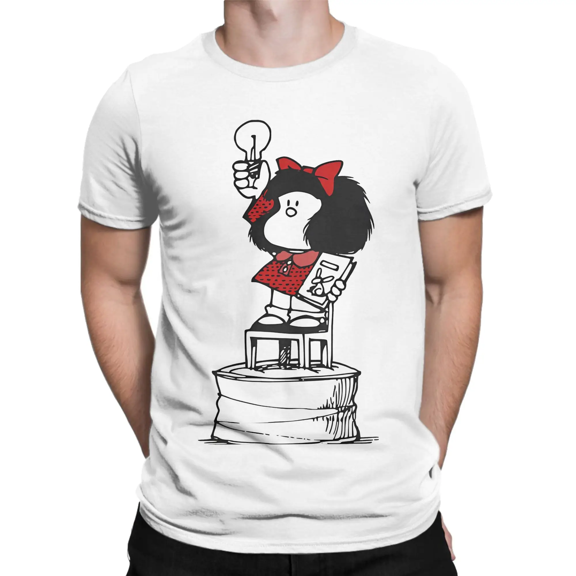 Men Women's Freedom Premium Scoop T Shirts Mafalda 100% Cotton Tops Funny Short Sleeve Crew Neck Tees 4XL 5XL 6XL T-Shirt