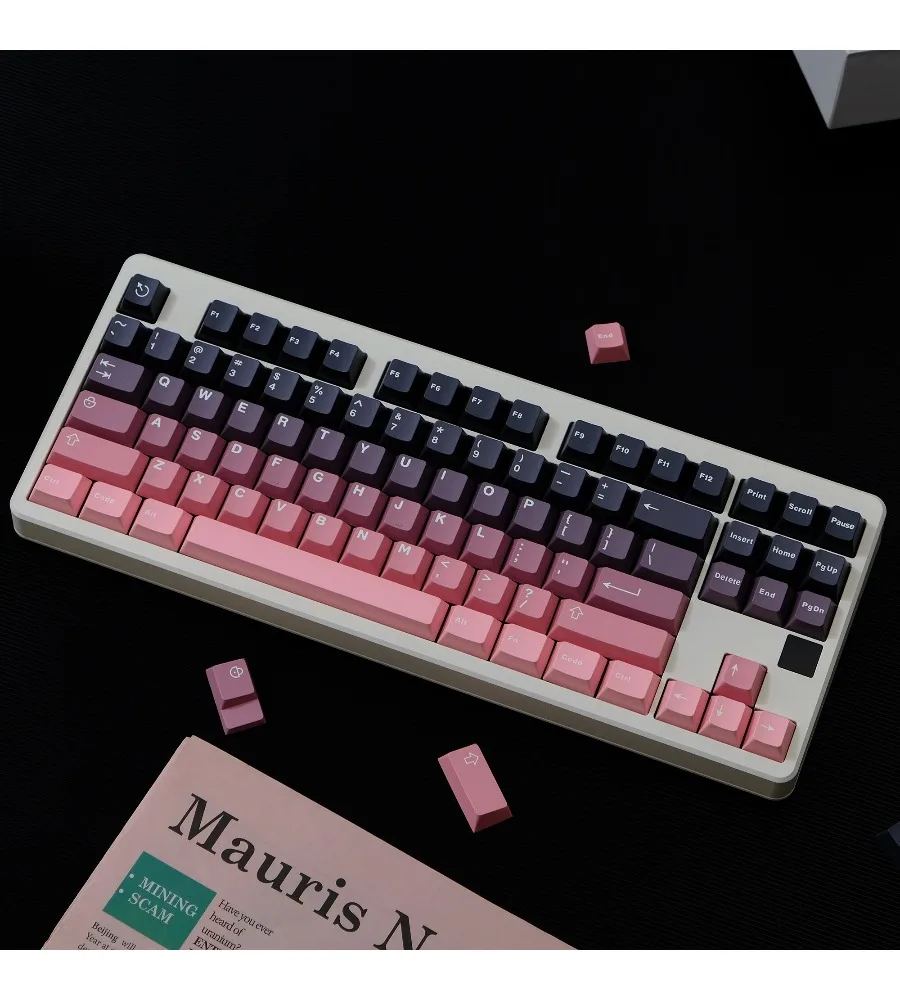 Keycap personality two-color original height ABS two-color blackberry bean paste gradual change keycap