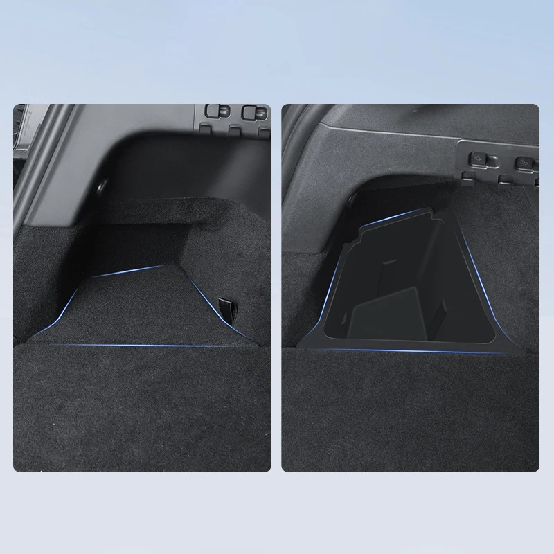 Rear Trunk Organizer For Tesla Model Y Waterproof Left Right Side Storage Box Car Interior Accessories