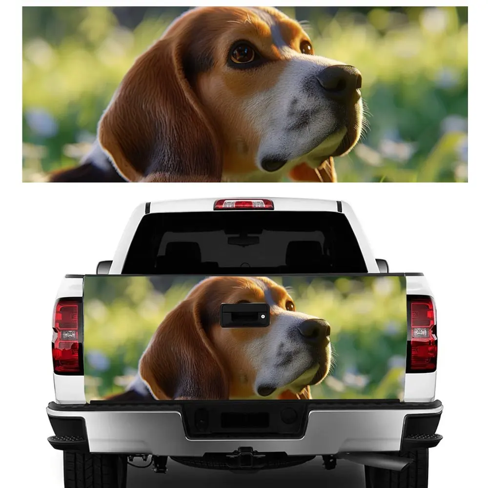 Leisurely Beagle Animal Print Car Tail Trunk Protect Vinly Decal Auto Accessories Hood Decoration Sticker for Off-road Pickup