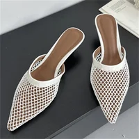 Eilyken Summer Fashion Hollow Out Mesh Women Slippers Sandals Pointed Toe Thin Low Heels Slingback Mules Shoes Zapatos De Mujer - Image 2