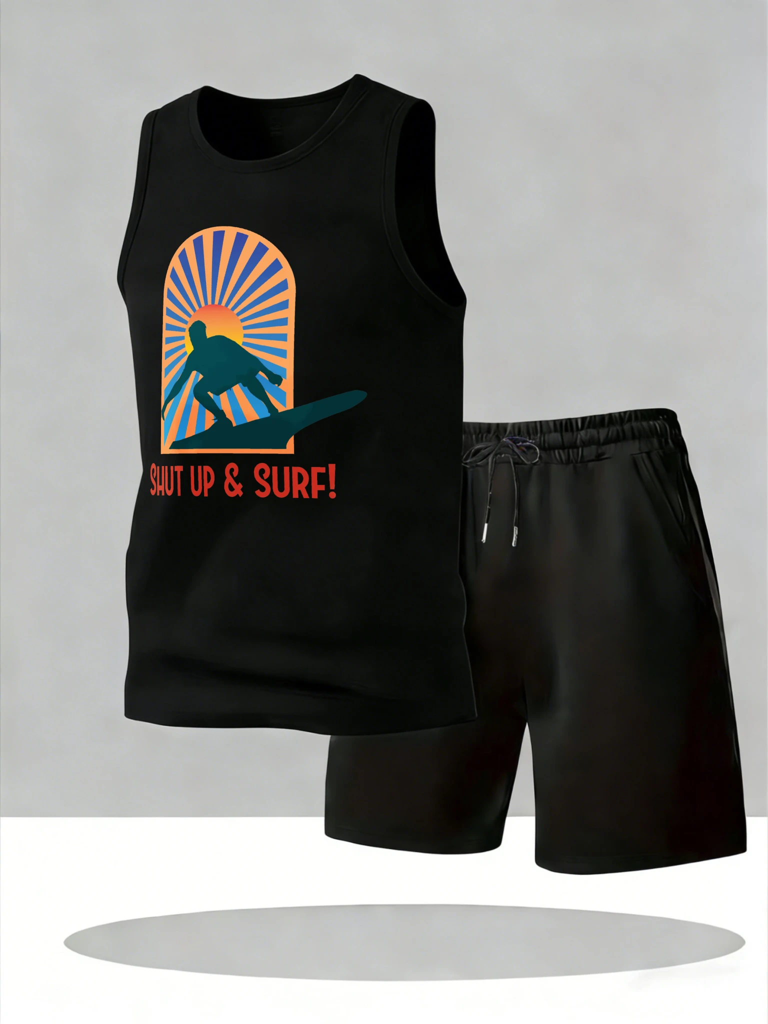 Men's Tank Top Sets 2026 Summer Quick drying oversize beach crewneck Breathable running sports Y2k tracksuits sports two-piece