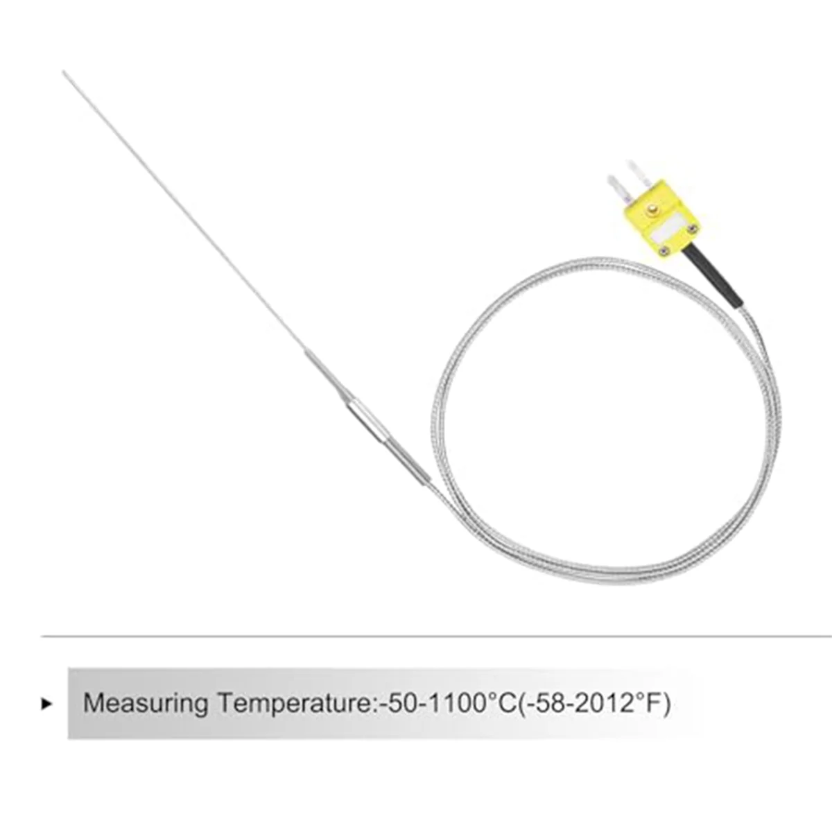 เทอร์โมคัปเปิลชนิด K ใหม่พร้อมปลั๊ก โพรบเซนเซอร์วัดอุณหภูมิ -50 ถึง 1100 ° สาย C,3.3ฟุต 0.5x150มม
