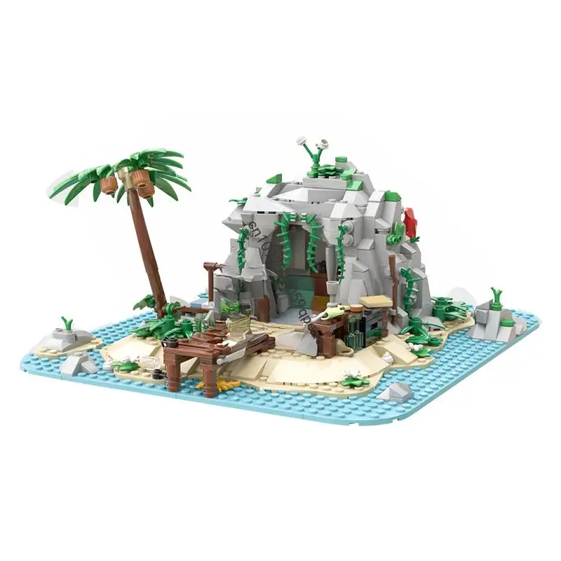 

New 802Pcs Moc European Medieval Pirates Series Rocky Reef Model Custom Puzzle Diy Creative Ideas Kids Toys Gifts 6254