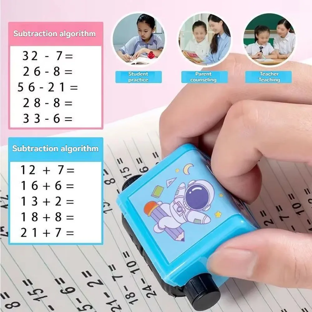 Math Roller Stamps Addition Subtraction Multiplication Division Practice Digital Mathematical Operation Stamp Teaching Supplies