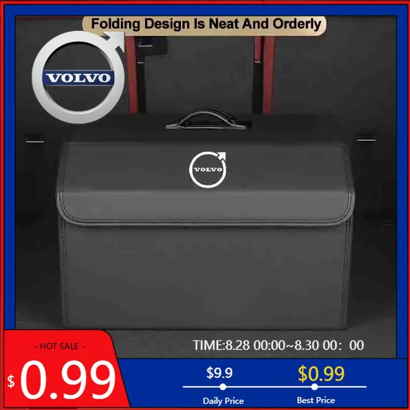 

Колпаки центров колес, новый кожаный ящик для хранения автомобиля, складной органайзер, сумка для багажника, чехол для инструментов для Volvo Rdesign V60 V40 XC90 S60 C30 XC60